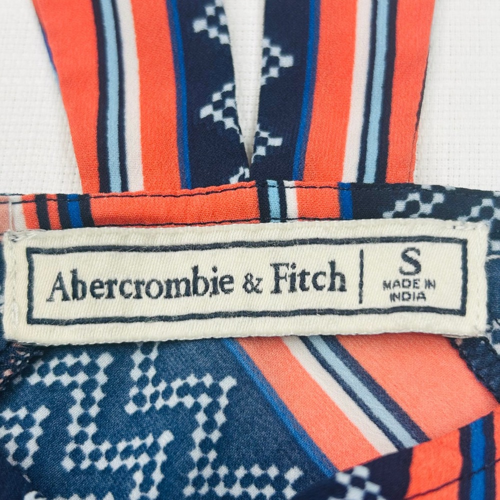 Abercrombie Fitch Strappy Shift Dress S Boho Geometric Summer Flowy Beach Y2K - Picture 3 of 12